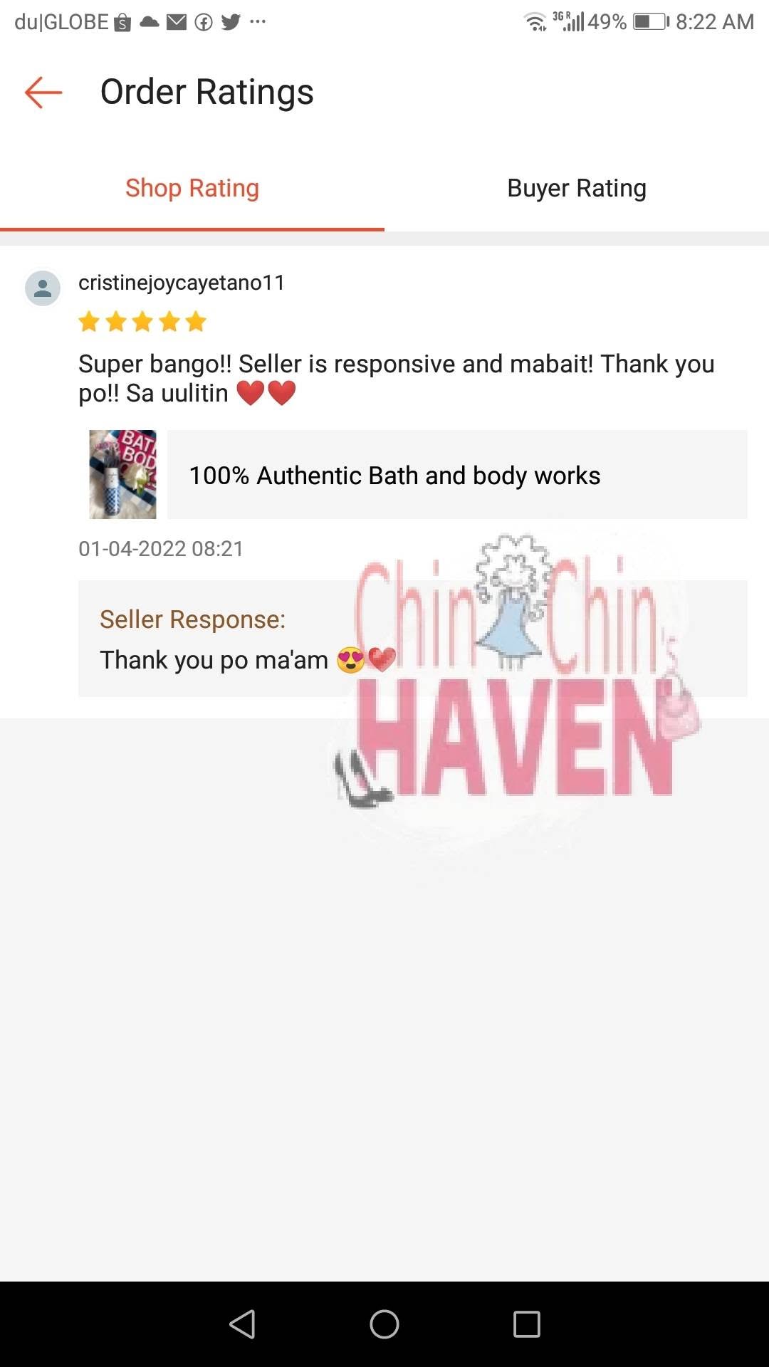 Customer feedback from Facebook Messenger (7 of 14)