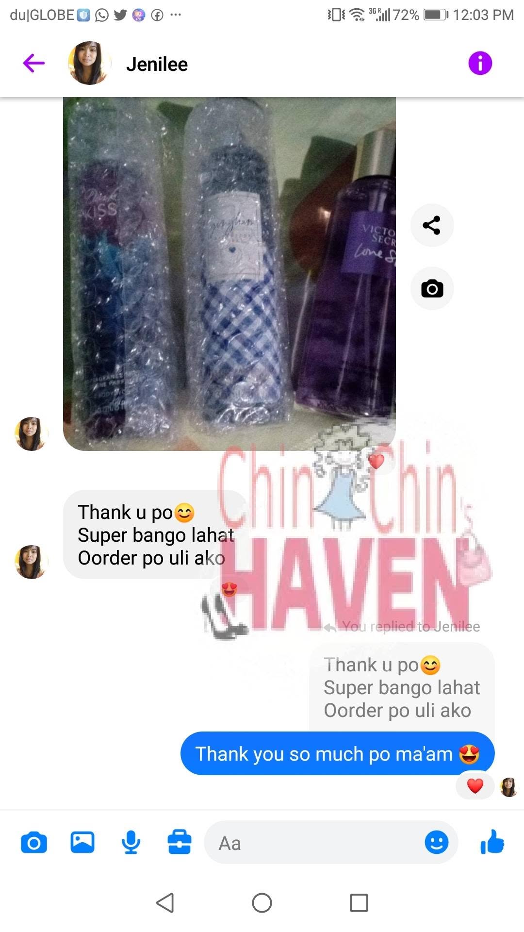 Customer feedback from Facebook Messenger (9 of 14)
